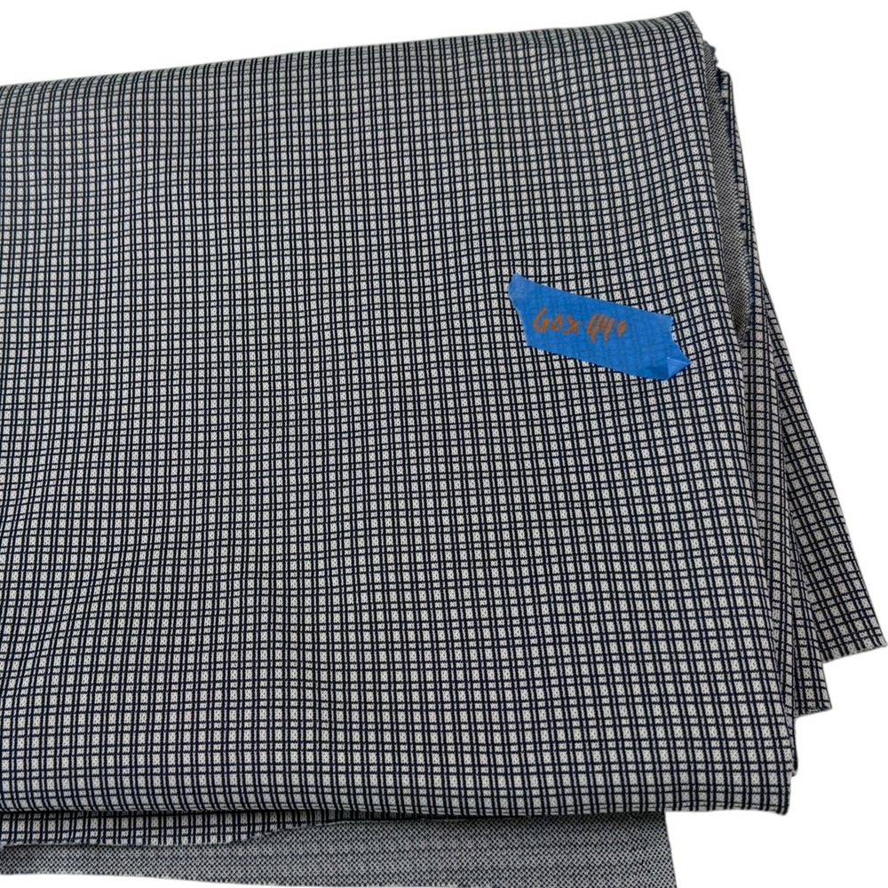 Navy Blue White Houndstooth Check Fabric 2 Pieces Sewing Crafting Dark Academia - Picture 9 of 10